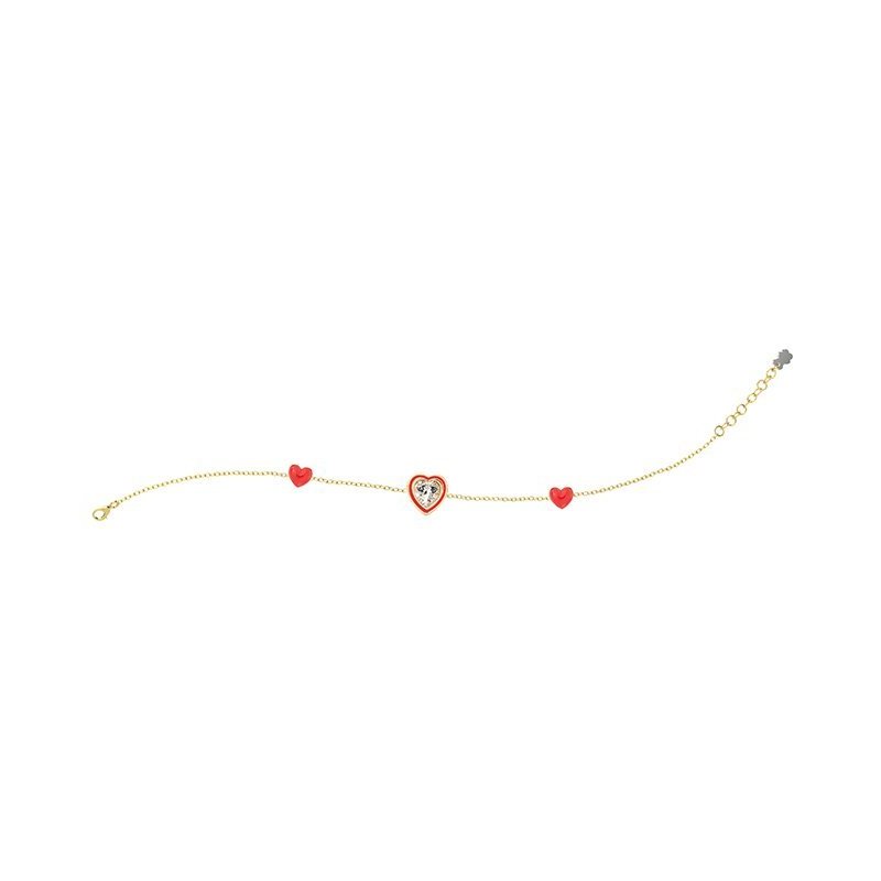 Nanan - Bracciale Cuori Rossi - Argento 925 - Pietra Brillante