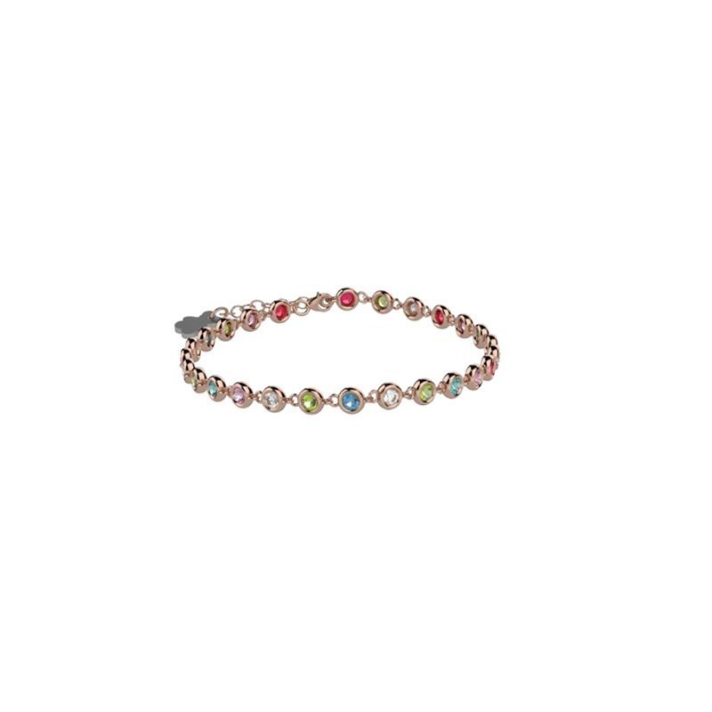 Nanan - Bracciale Tennis Bambini - Argento 925 - Pietre Rosa