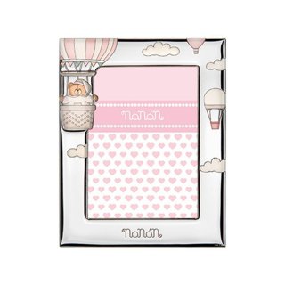 Nanan - Cornice Argento Puccio Rosa - Argento - 90X130 Mm