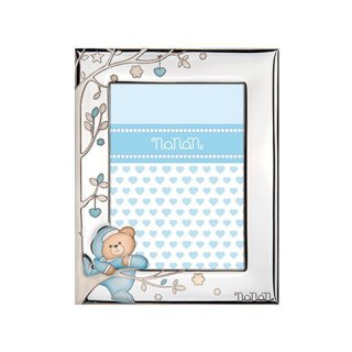 Nanan - Cornice Argento Puccio Azzurro - Argento - 90X130Mm