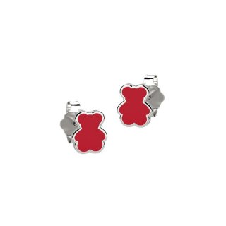 Nanan - Orecchini Orso Ag 925 - Argento 925 - Rosso