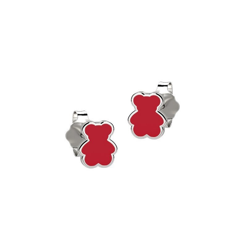 Nanan - Orecchini Orso Ag 925 - Argento 925 - Rosso