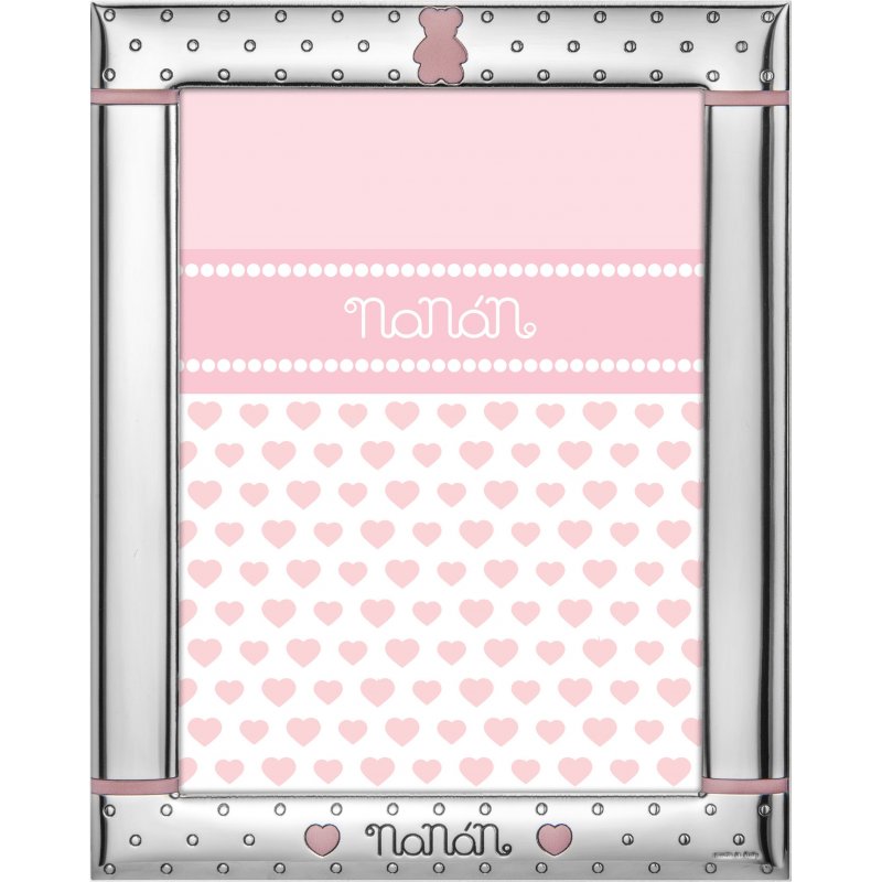 Nanan - Portafoto Orso Rosa - Argento Pvd - Design Raffinato