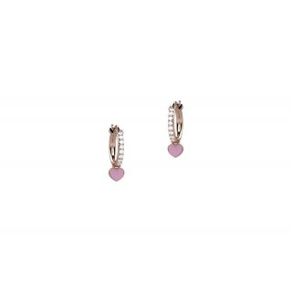 Nanan - Orecchini Cerchio Zirconi - Argento 925 - Stella Rosa