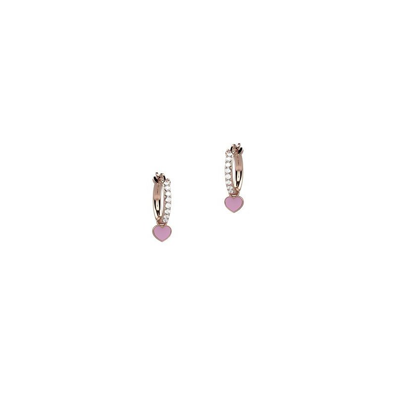 Nanan - Orecchini Cerchio Zirconi - Argento 925 - Stella Rosa