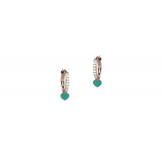 Nanan - Orecchino Cerchio Zirconi - Argento 925 - Stella Turchese