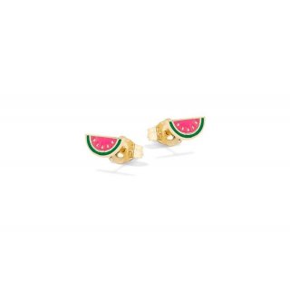Nanan - Orecchini Anguria - Argento 925 - Placcato Oro 18Kt