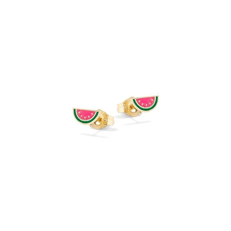 Nanan - Orecchini Anguria - Argento 925 - Placcato Oro 18Kt