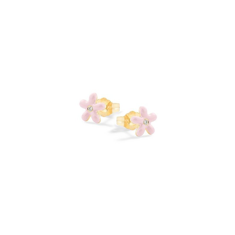 Nanan - Orecchini Margherite Rosa - Argento 925 - Placcato Oro