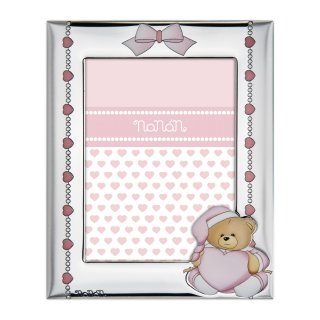 Nanan - Cornice Puccio Rosa 130X90Mm - Argento - Design Raffinato