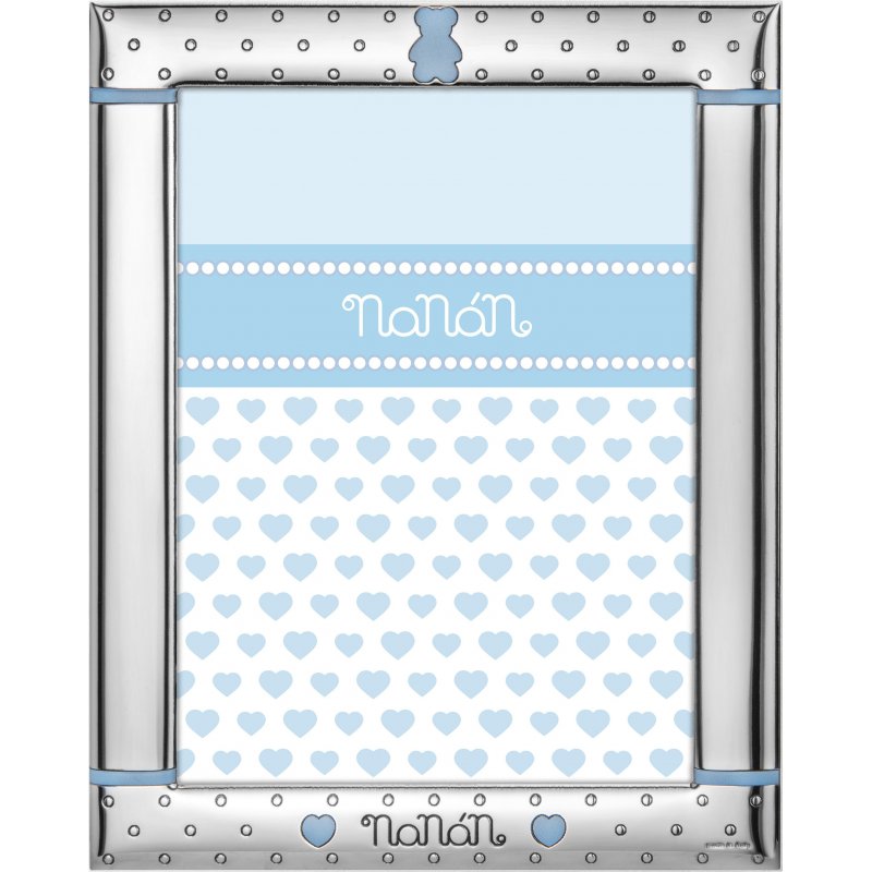 Nanan - Portafoto Orso Azzurro - Argento Pvd - Design Raffinato