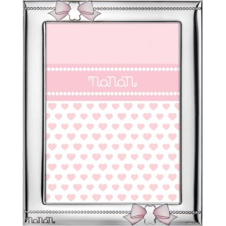 Nanan - Cornice Portafoto Fiocchetti Rosa - Resina - Rosa