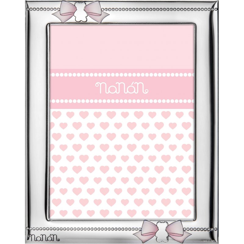 Nanan - Cornice Portafoto Fiocchetti Rosa - Resina - Rosa