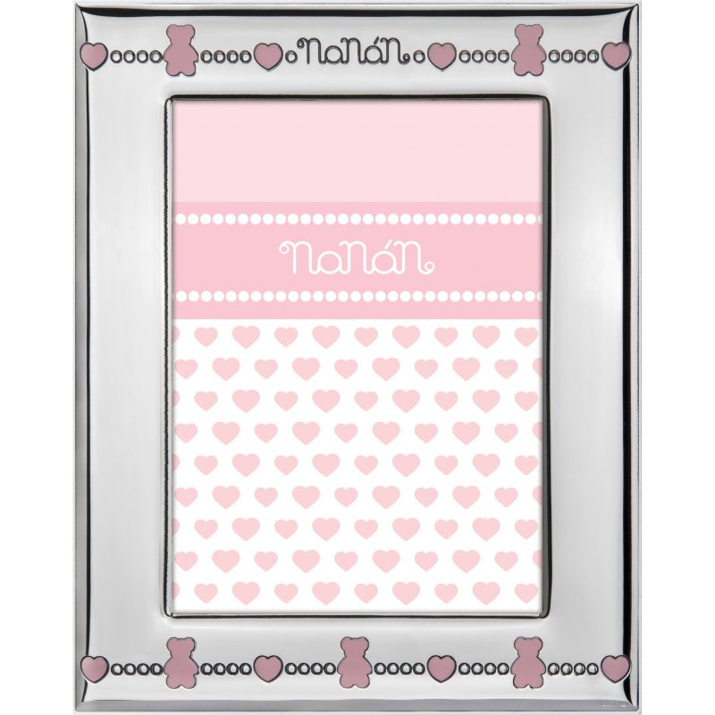 Nanan - Portafoto Orsetti Rosa - Argento Pvd - Design Raffinato