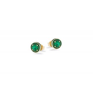 Nanan - Orecchini Pendenti Pietra Verde - Argento 925 - Placcato Oro