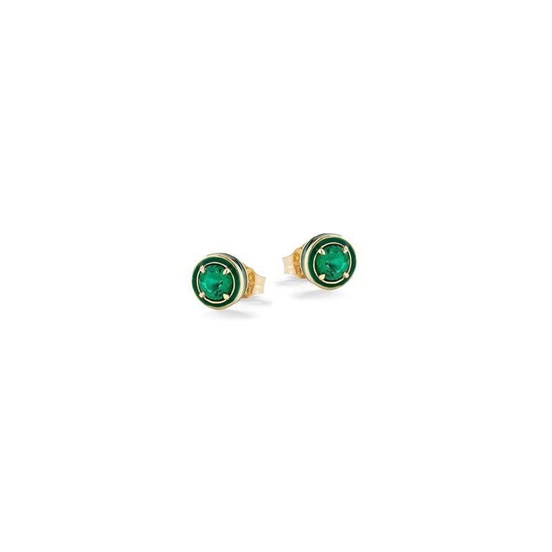 Nanan - Orecchini Pendenti Pietra Verde - Argento 925 - Placcato Oro