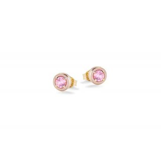 Nanan - Orecchini Pietra Brillante Rosa - Argento 925 - Placcato Oro