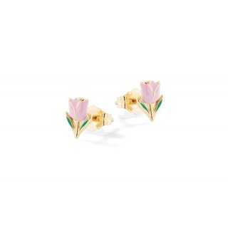 Nanan - Orecchini Tulipano Rosa - Argento 925 - Placcato Oro