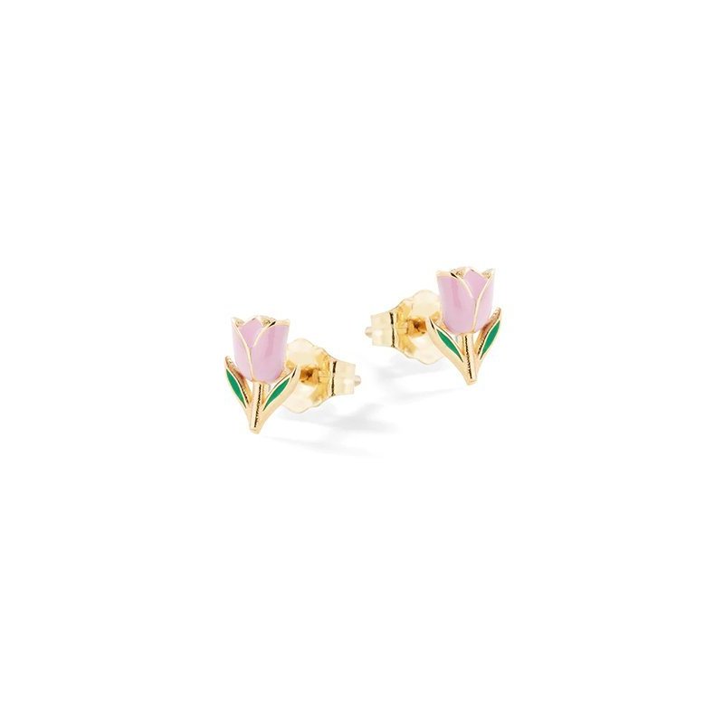 Nanan - Orecchini Tulipano Rosa - Argento 925 - Placcato Oro