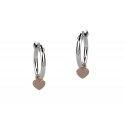 Nanan - Orecchino Cerchio - Argento 925 - Cuore Oro Rosa