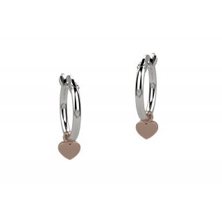 Nanan - Orecchino Cerchio - Argento 925 - Cuore Oro Rosa