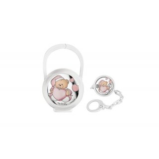 Nanan - Set Portaciuccio Rosa - Argento 925 - Catenella Decorata