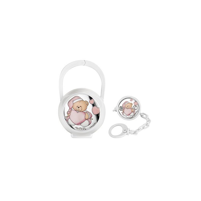 Nanan - Set Portaciuccio Rosa - Argento 925 - Catenella Decorata