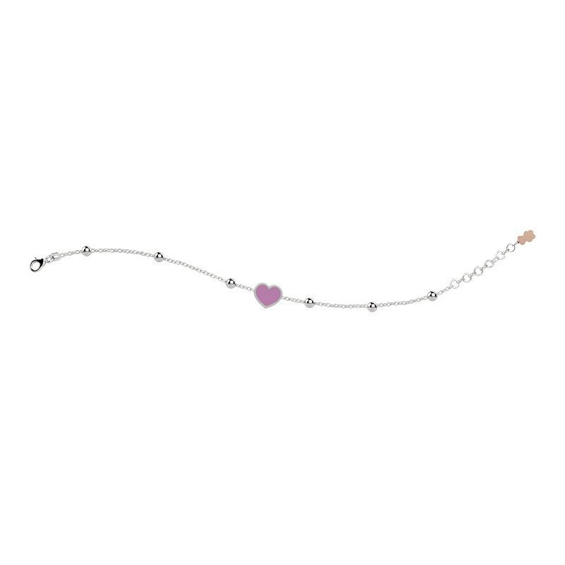 Nanan - Bracciale Con Cuore Rosa - Argento 925 - Donna