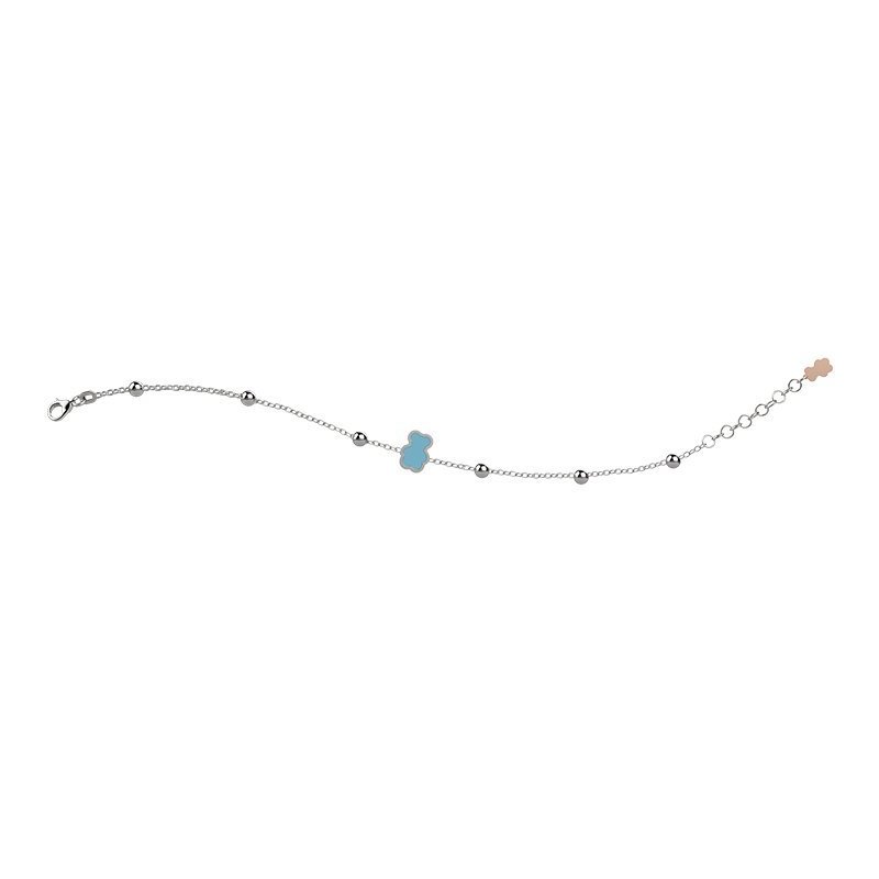 Nanan - Bracciale Orso Turchese - Argento 925 - Dettagli Smaltati