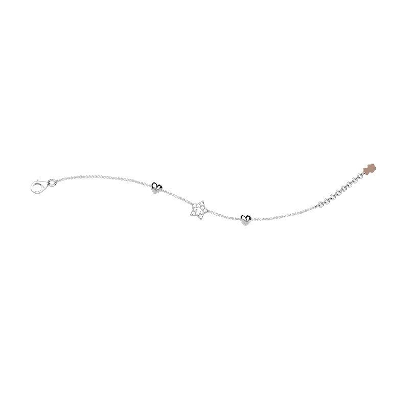 Nanan - Bracciale Stella - Argento 925 - Cuoricini