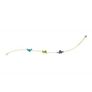 Nanan - Bracciale Dinosauri - Argento 925 - Placcato Oro