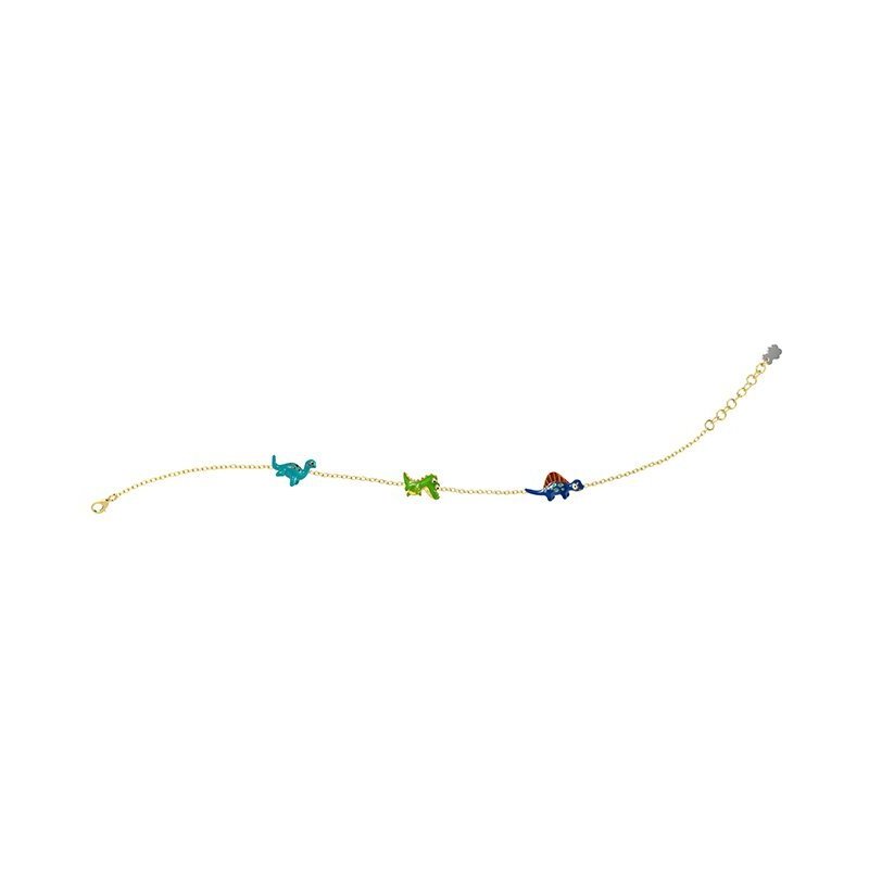 Nanan - Bracciale Dinosauri - Argento 925 - Placcato Oro