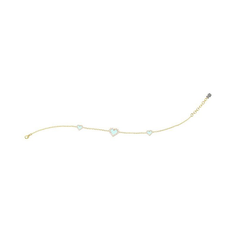 Nanan - Bracciale Cuori Azzurri - Argento 925 - Bambini