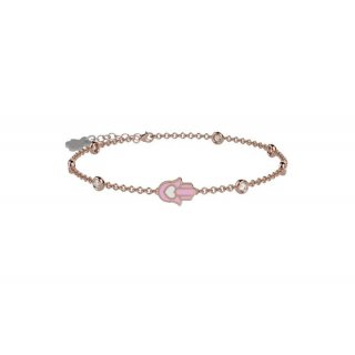 Nanan - Bracciale Con Pietre Brillanti - Mano Rosa - Argento 925