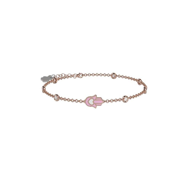 Nanan - Bracciale Con Pietre Brillanti - Mano Rosa - Argento 925