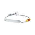 Luca Barra - Bracciale Bambino - Acciaio - Pietre Gialle E Rosse