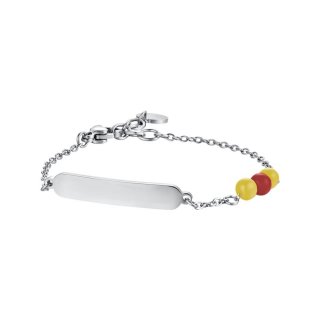 Luca Barra - Bracciale Bambino - Acciaio - Pietre Gialle E Rosse