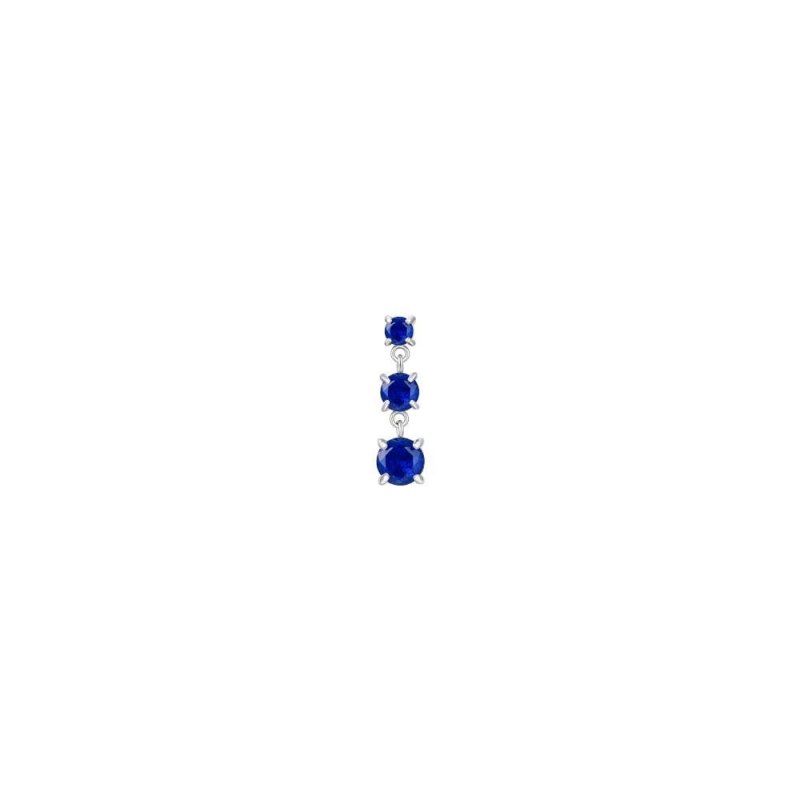 Luca Barra - Mono Orecchini Donna - Acciaio - Zirconi Blu