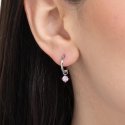 Luca Barra - Mono Orecchini Donna Cerchio - Acciaio - Zircone Rosa