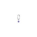 Luca Barra - Mono Orecchini Donna - Acciaio - Zircone Viola