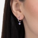 Luca Barra - Mono Orecchini Donna - Acciaio - Zircone Viola