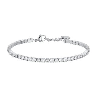 Luca Barra - Bracciale Tennis Uomo - Acciaio - Cristalli Bianchi