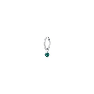 Luca Barra - Mono Orecchini Donna - Acciaio - Zircone Verde