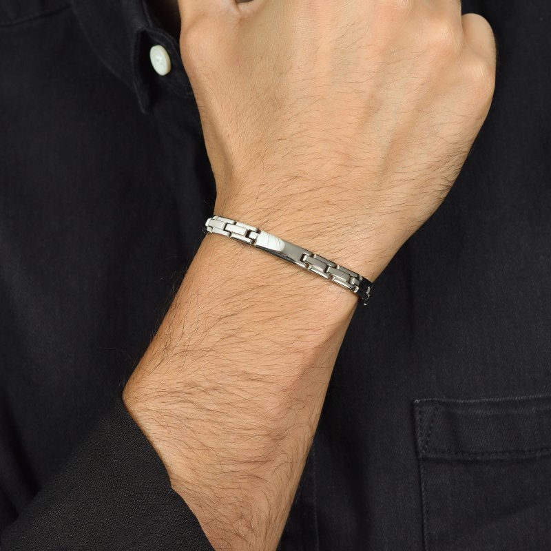 Luca Barra - Bracciale Uomo - Acciaio - Piastra Silver