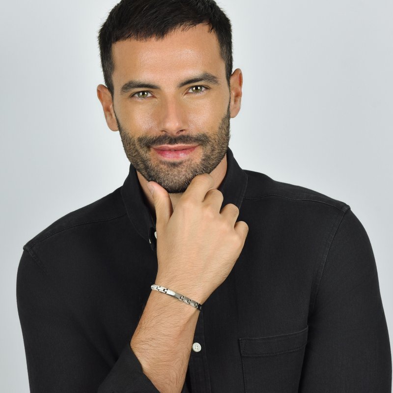 Luca Barra - Bracciale Uomo - Acciaio - Piastra Silver