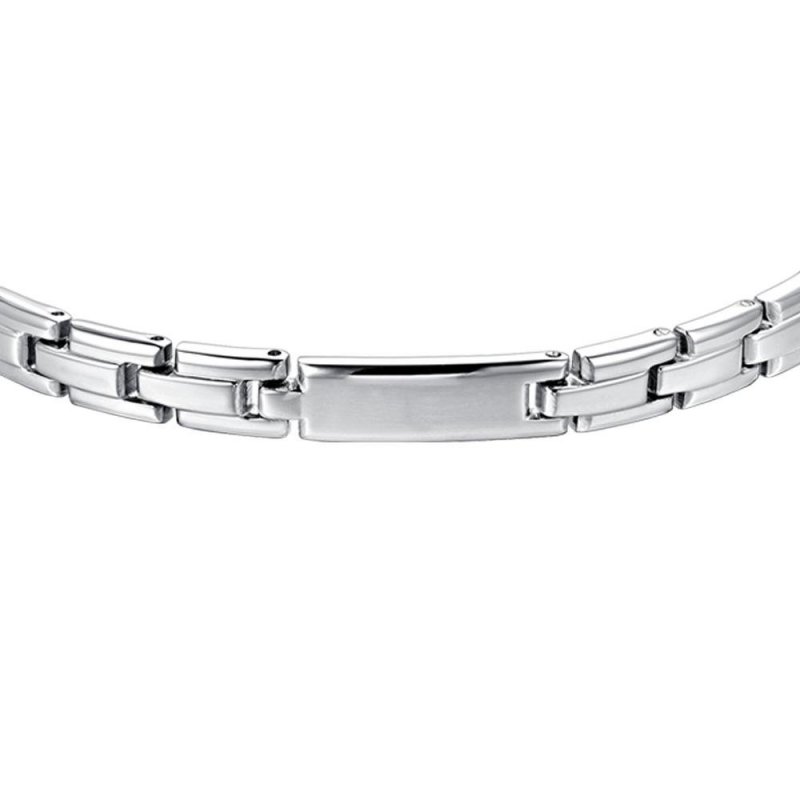 Luca Barra - Bracciale Uomo - Acciaio - Piastra Silver
