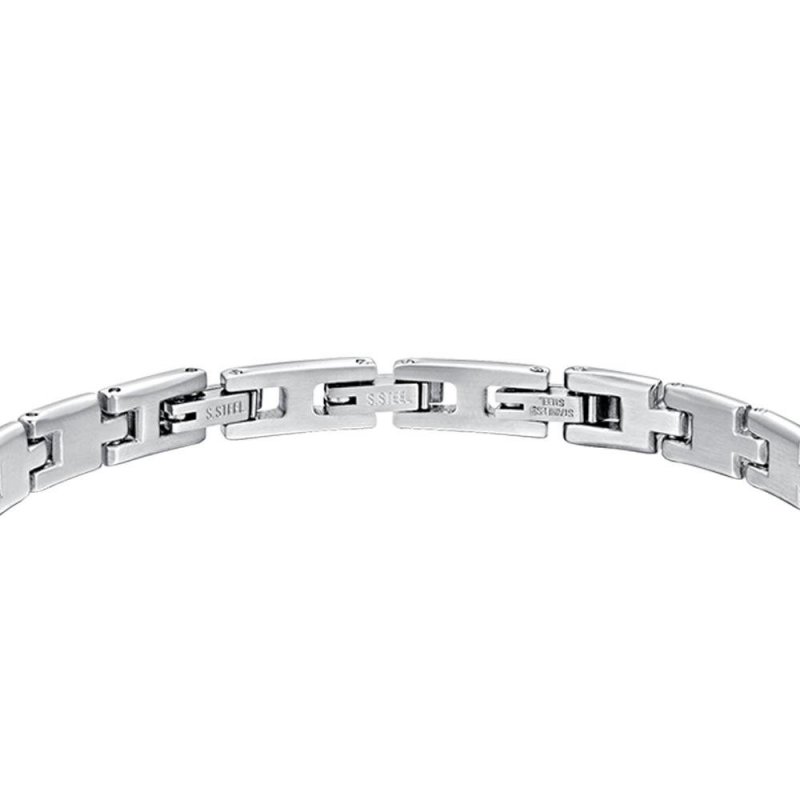 Luca Barra - Bracciale Uomo - Acciaio - Piastra Silver