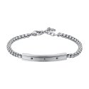 Luca Barra - Bracciale Uomo Acciaio - Cristalli Neri - Eleganza Moderna