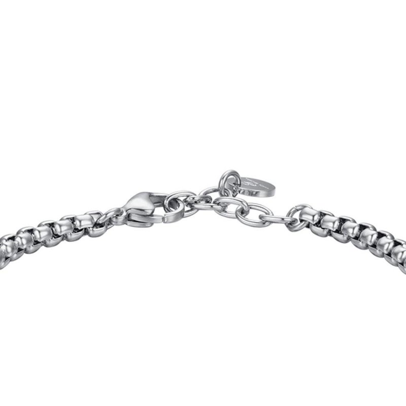 Luca Barra - Bracciale Uomo Acciaio - Cristalli Neri - Eleganza Moderna