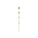 Luca Barra - Mono Orecchino Donna - Acciaio Ip Gold - Cristalli Multicolor